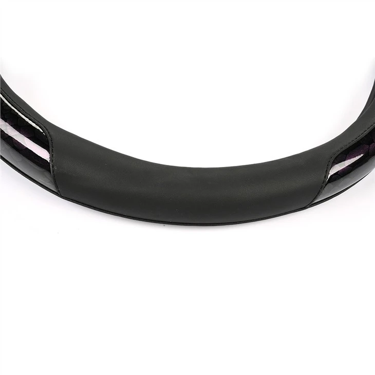 380mm Steering Wheel Cover Set With Pinhole + Carbon Fiber Pattern